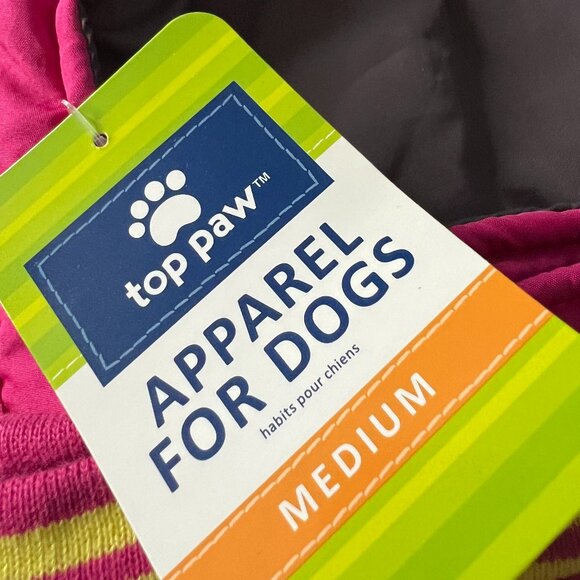 NWT | Top Paw Pink with Yellow trim Puffer Dog Jacket | Size Medium - Picture 5 of 7